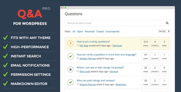 دانلود رایگان افزونه وردپرس پرسش و پاسخ DW Question & Answer Pro v1.2.0