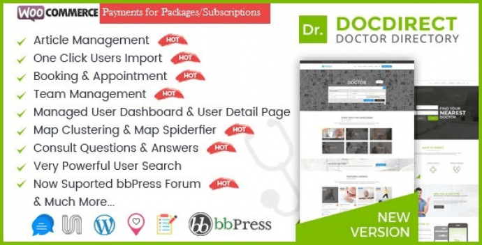 دانلود قالب وردپرس دایرکتوری رسپانسیو و رایگان DocDirect v7.8