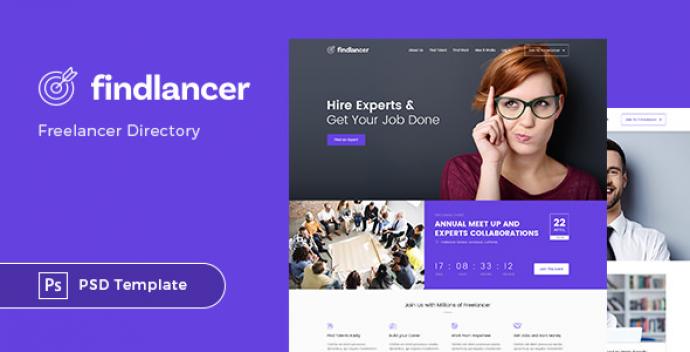 دانلود طرح لایه باز قالب دایرکتوری FREELANCER دایرکتوری PSD