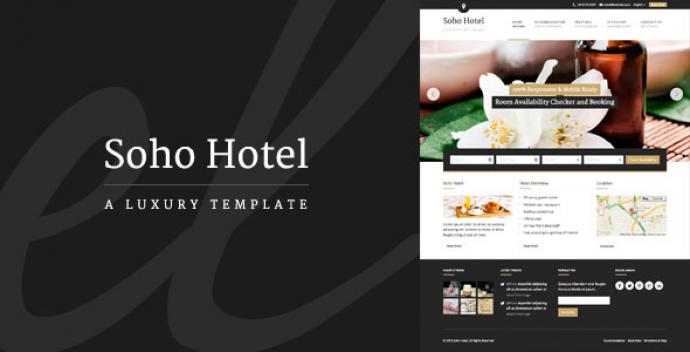 دانلود قالب وردپرس هتل و گردشگری SOHO HOTEL V2.2.3