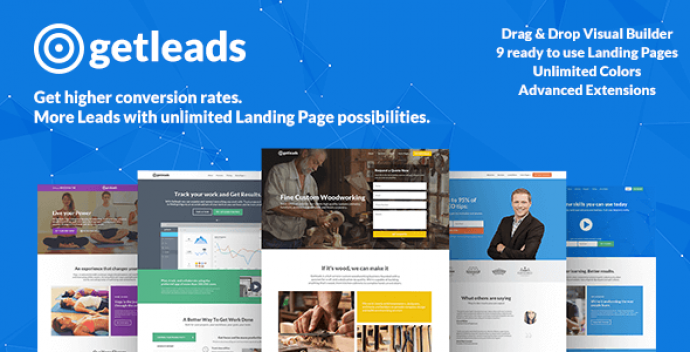 دانلود قالب وردپرس تک صفحه ای GETLEADS V1.8