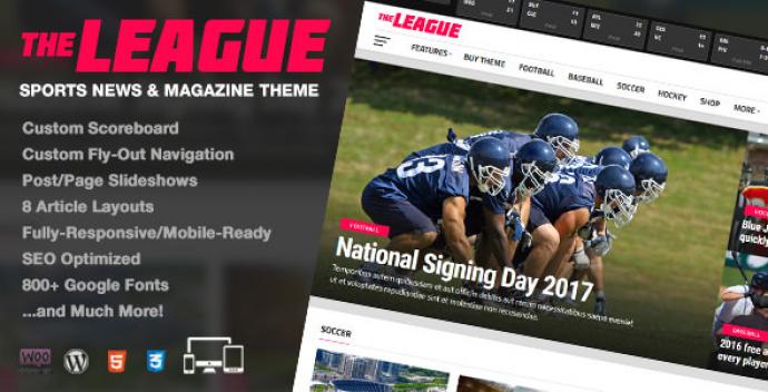 دانلود رایگان قالب ورزشی The League