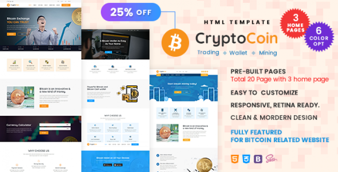 دانلود قالب html تجارت الکترونیک CRYPTOCOIN