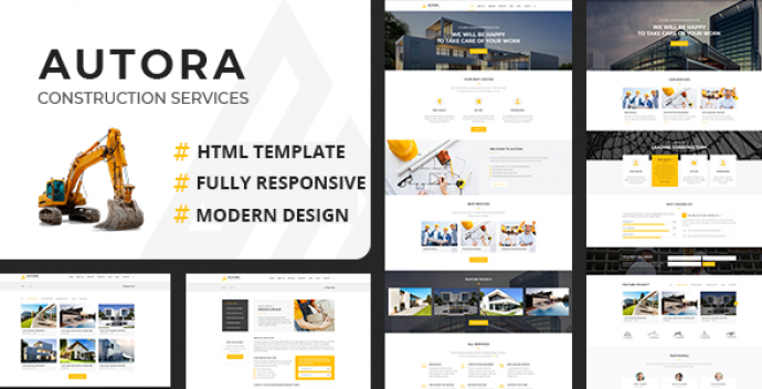 دانلود رایگان قالب HTML کسب و کار ساختمانی Autora