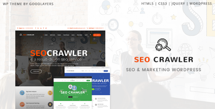 دانلود رایگان قالب وردپرس سئو و آژانس بازاریابی دیجیتال SEO Crawler