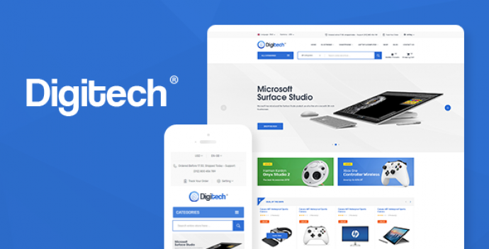 دانلود رایگان قالب فروشگاهی تکنولوژی Digitech وردپرس