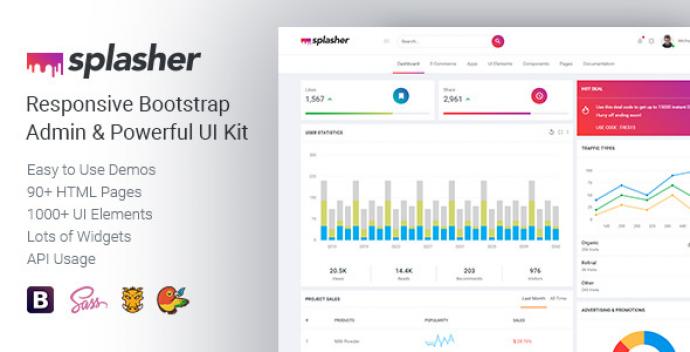 دانلود رایگان قالب مدیریت Splasher برای HTML