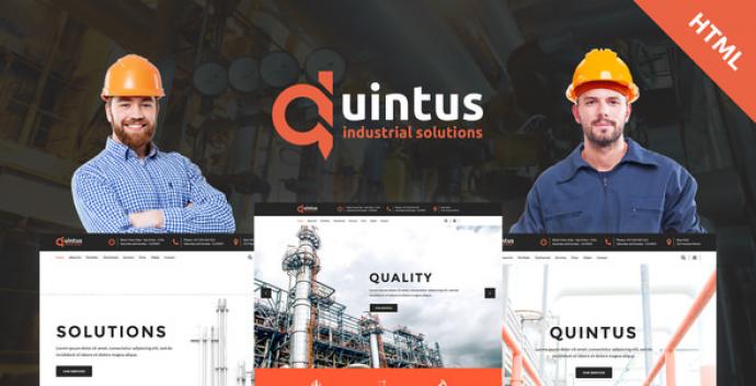 دانلود قالب کارخانه و ساخت و ساز html Quintus v1.1