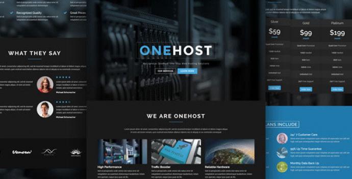 دانلود قالب Onehost قالب وردپرس تک صفحه هاست