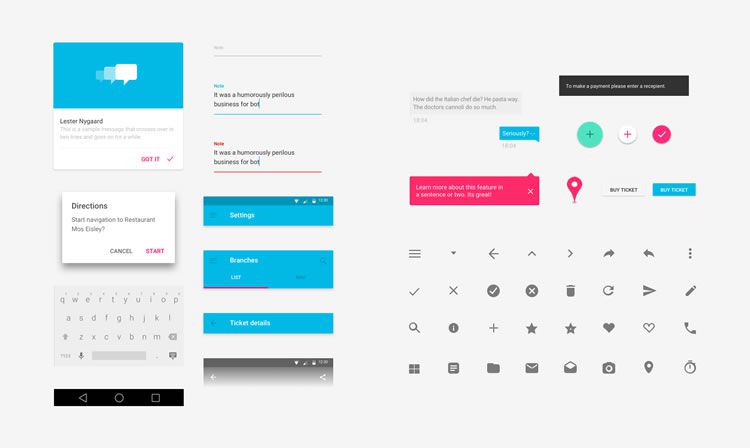 رابط کاربری طراحی Android Lollipop Material