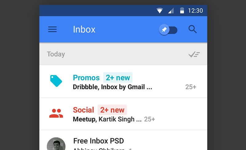 قالبهای گوگل Inbox توسط Abhinav Chhikara