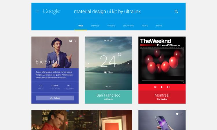 طراحی کیت UI مواد توسط UltraLinx