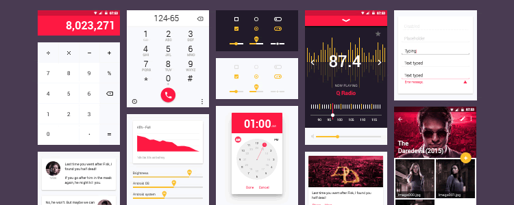 PSD کیت مواد UI