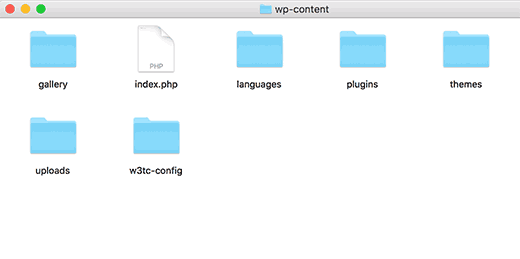 داخل پوشه wp-content یک وبلاگ معمولی وردپرس