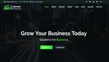دانلود قالب html شرکتی و نمونه کار Corporate