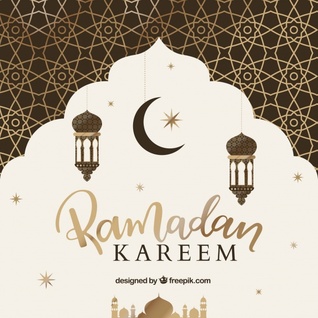 پس زمینه ماه مبارک رمضان با الگوی طلایی