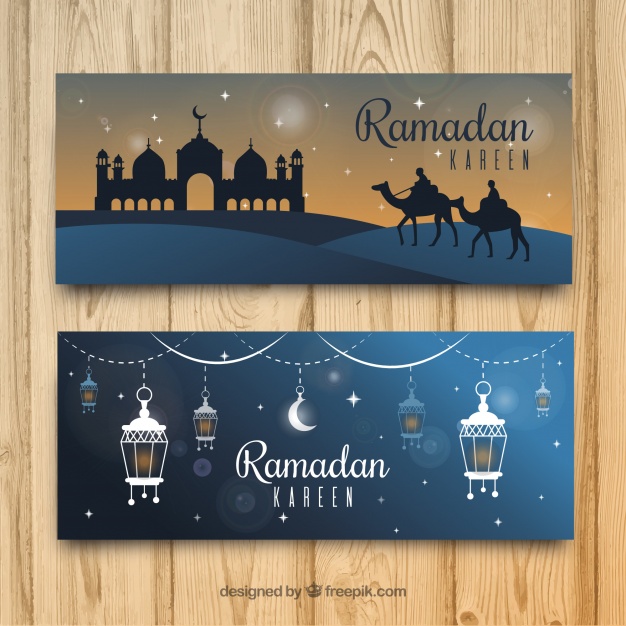 دانلود رایگان وکتور ماه رمضان با مسجد