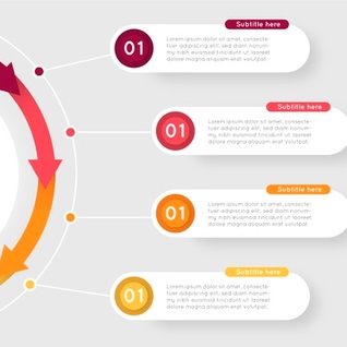 وکتور اینفوگرافیکی مرحله ای فلت infographic