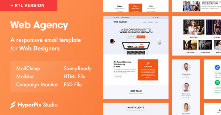 دانلود قالب شرکتی html راستچین شده و قابل ویرایش آنلاین WEB AGENCY