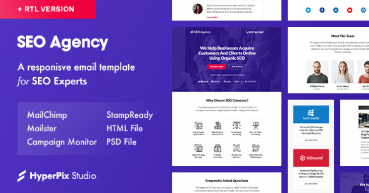 دانلود رایگان قالب ایمیل شرکتی SEO AGENCY