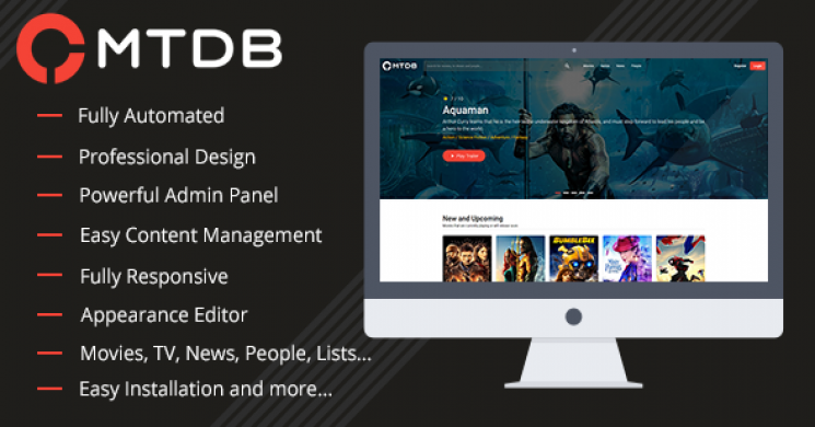 دانلود اسکریپت php پخش ویدیو آنلاین MTDb v3.0.6