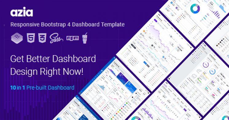 دانلود قالب html مدیریت bootstrap 4 با نام Azia