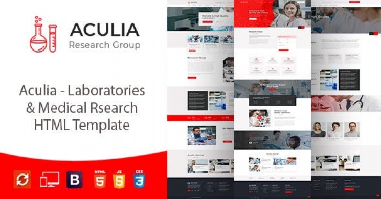 دانلود رایگان قالب HTML آزمایشگاه و تحقیق Aculia 