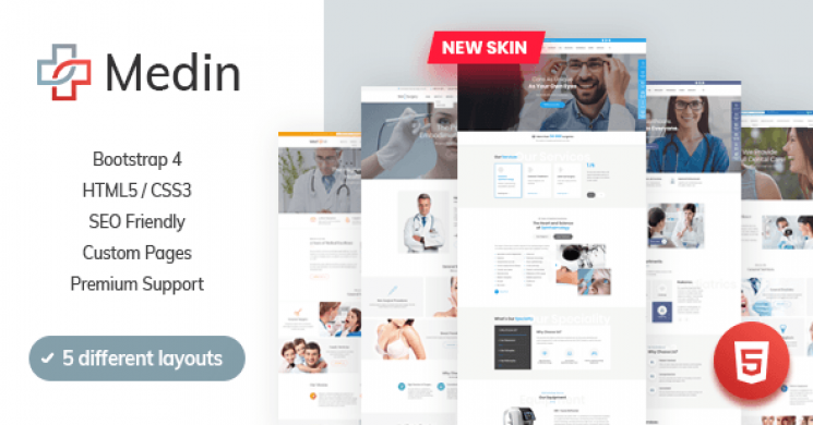 دانلود رایگان میزبان وب قالب HTML ، دامنه و WHMCS با نام Medin