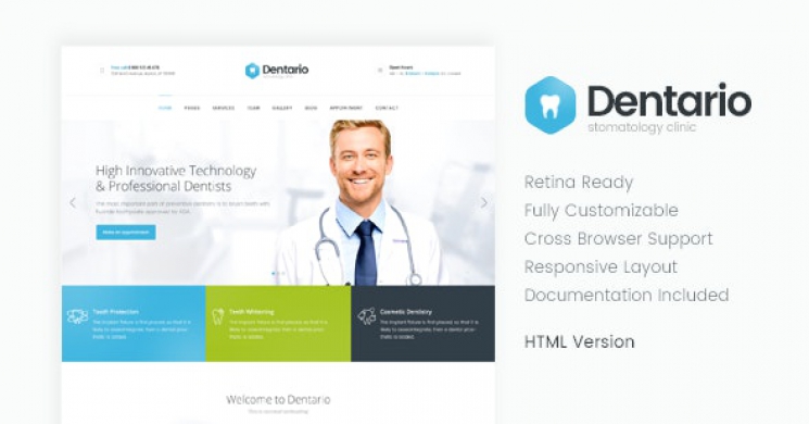 دانلود رایگان قالب HTML داندان پزشکی Dentario 