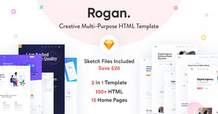 دانلود رایگان قالب Rogan قالب چند منظوره HTML بصورت راستچین