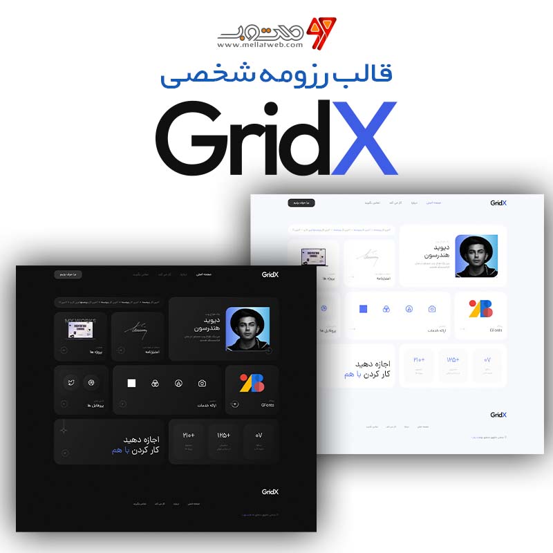 قالب html نمونه کار CV با نام Gridx