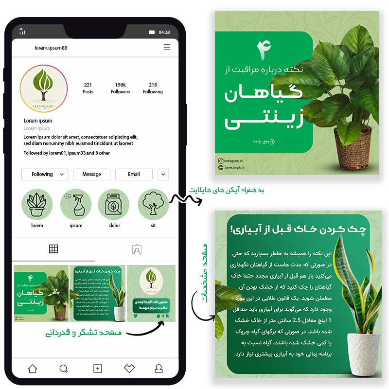 طرح لایه باز پست اینستاگرام گیاهان دارویی 