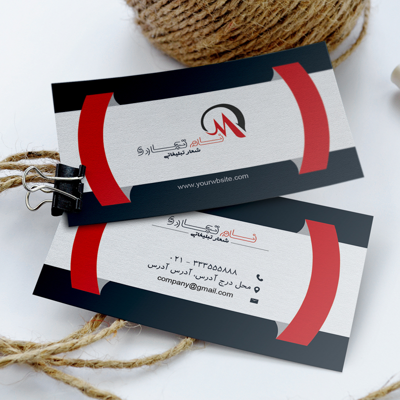 طرح کارت ویزیت لایه باز شرکتی - قرمز مشکی