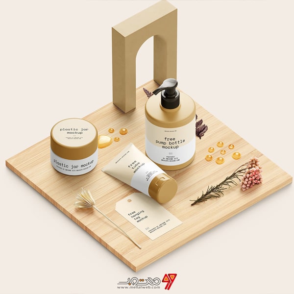موکاپ (Mockup) طرح لایه باز استند لوازم آرایشی بهداشتی
