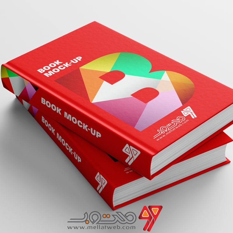 موکاپ (Mockup) قالب طرح لایه باز کتاب با طراحی جلد