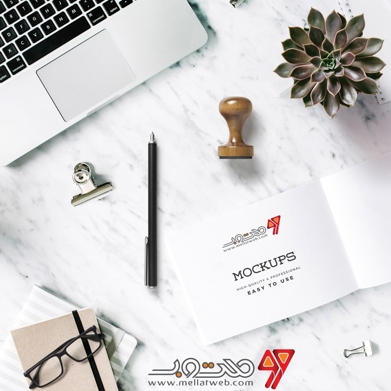موکاپ (Mockup) طرح لایه باز اوراق اداری (ست اداری) - کارت دعوت