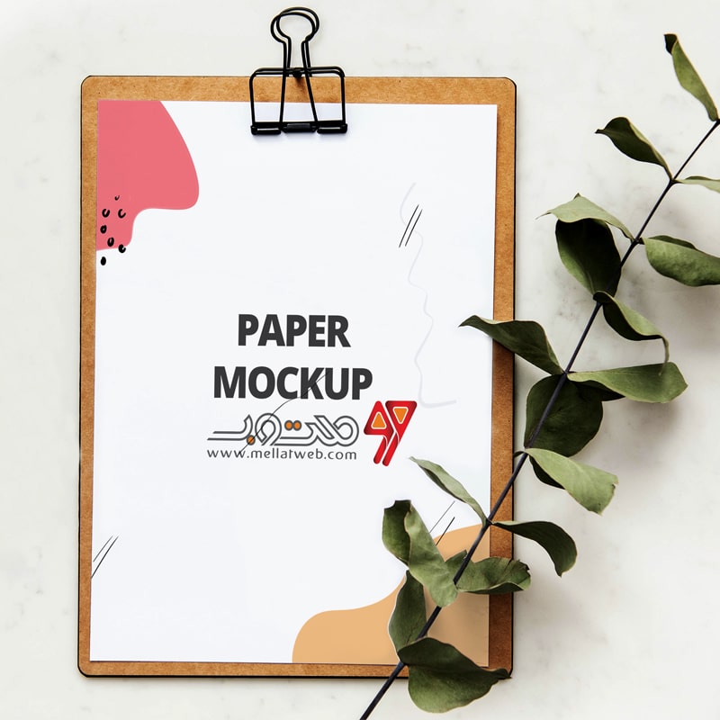 موکاپ (Mockup) طرح لایه باز هولد کاغذ