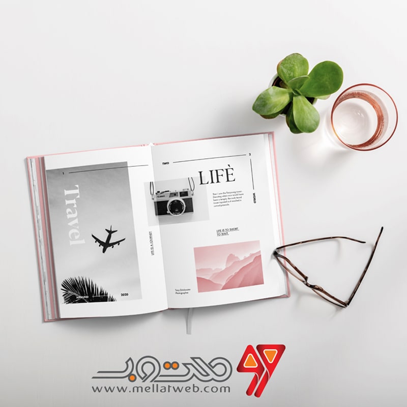 موکاپ (Mockup) قالب لایه باز کتاب - صفحات داخلی