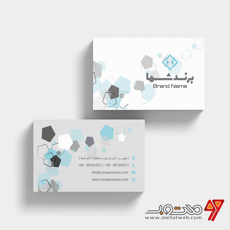 دانلود طرح کارت ویزیت لایه باز شرکتی با ترکیب رنگ آبی کمرنگ و خاکستری