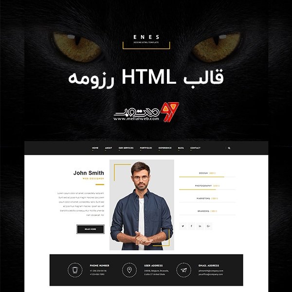 دانلود رایگان قالب HTML رزومه - قالب Enes