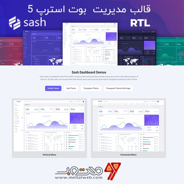 دانلود رایگان قالب HTML مدیریت داشبورد راستچین - قالب Sash