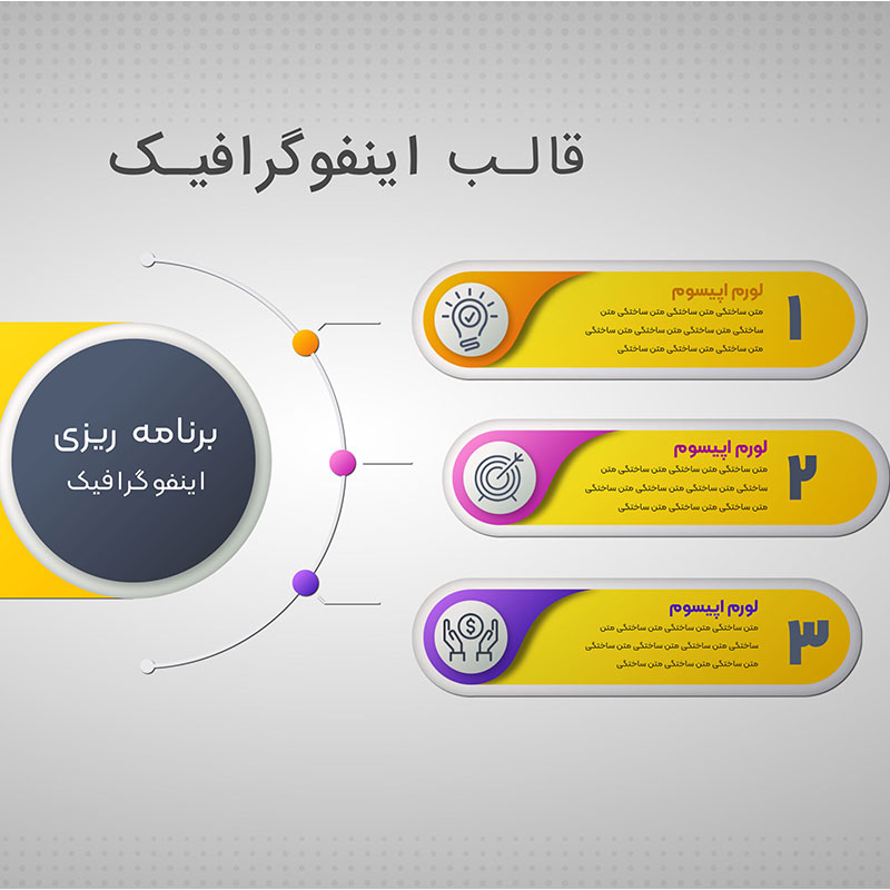 اینفوگرافیک ارائه مطالب علمی سه شماره رنگ زرد